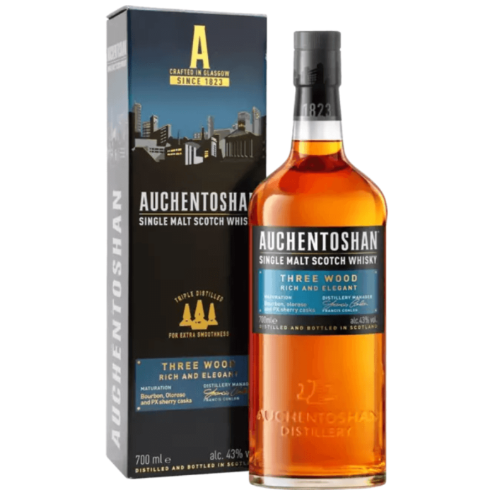 AUCHENTOSHAN THREE WOOD SINGLE MALT 0,7L + KARTONIK