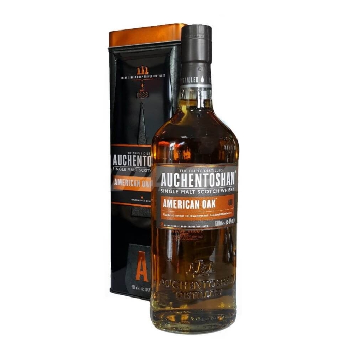 AUCHENTOSHAN AMERICAN OAK SINGLE MALT WHISKY 0,7L + PUSZKA