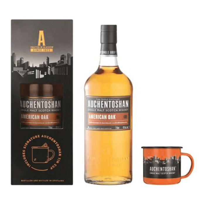 AUCHENTOSHAN AMERICAN OAK SINGLE MALT WHISKY 0,7L + KUBEK