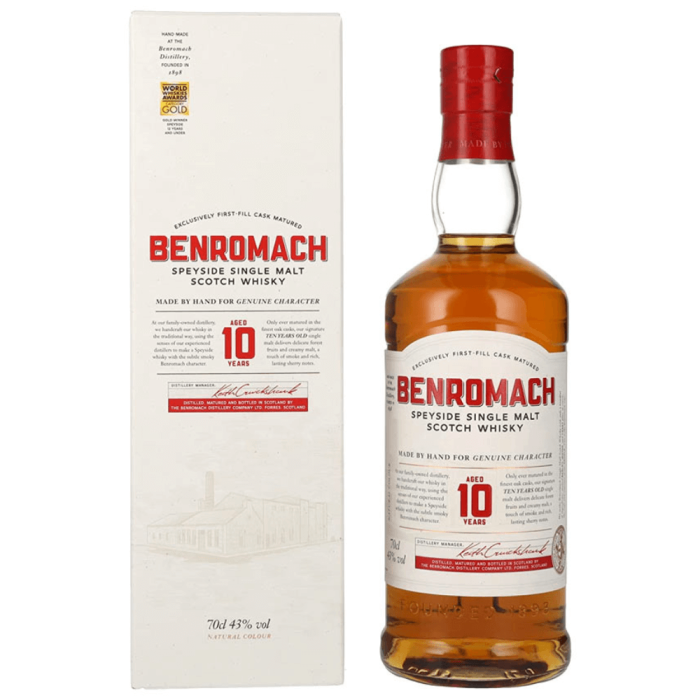 BENROMACH 10 YO WHISKY SINGLE MALT 0,7L + OPAKOWANIE