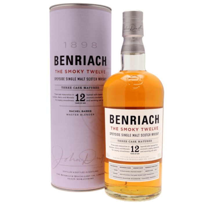 BENRIACH THE SMOKY TWELVE 12YO WHISKY SINGLE MALT 0,7L + TUBA