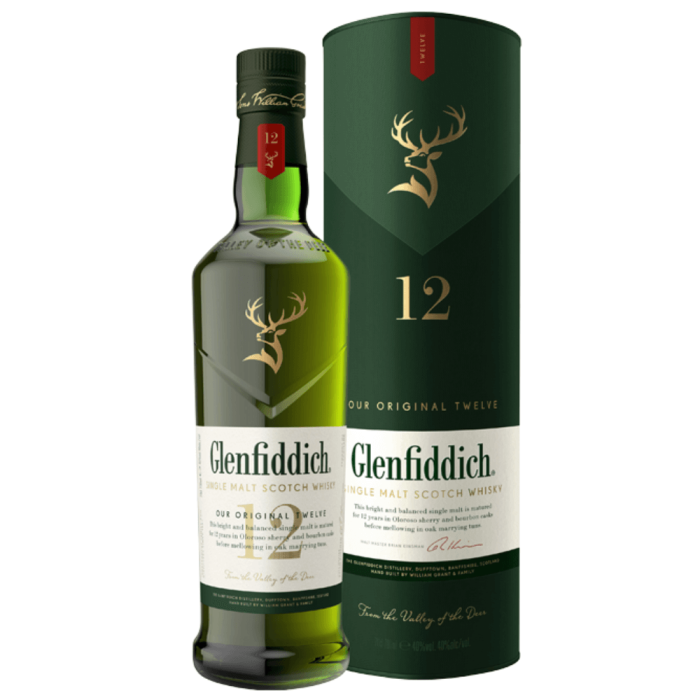 GLENFIDDICH 12YO WHISKY SINGLE MALT 0,7L + TUBA