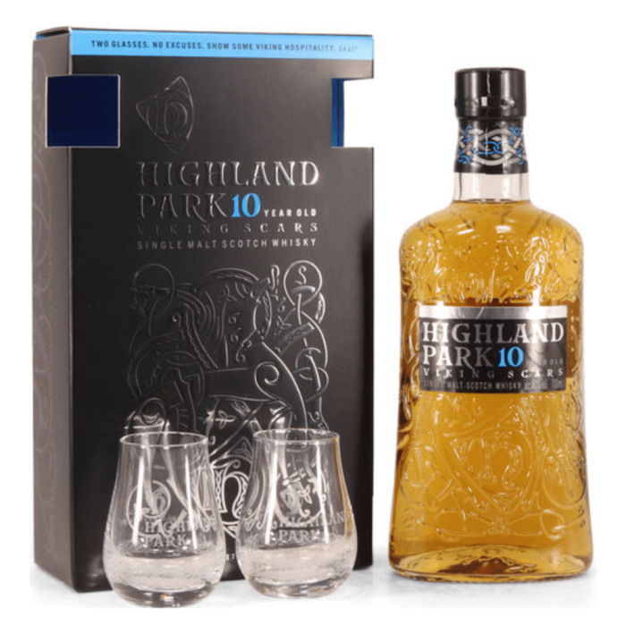 HIGHLAND PARK 10YO WHISKY 0,7L + SZKLANKI