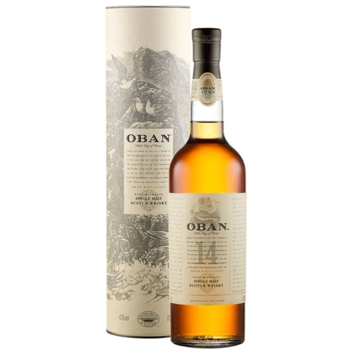 OBAN 14YO WHISKY SINGLE MALT 0,7L + TUBA