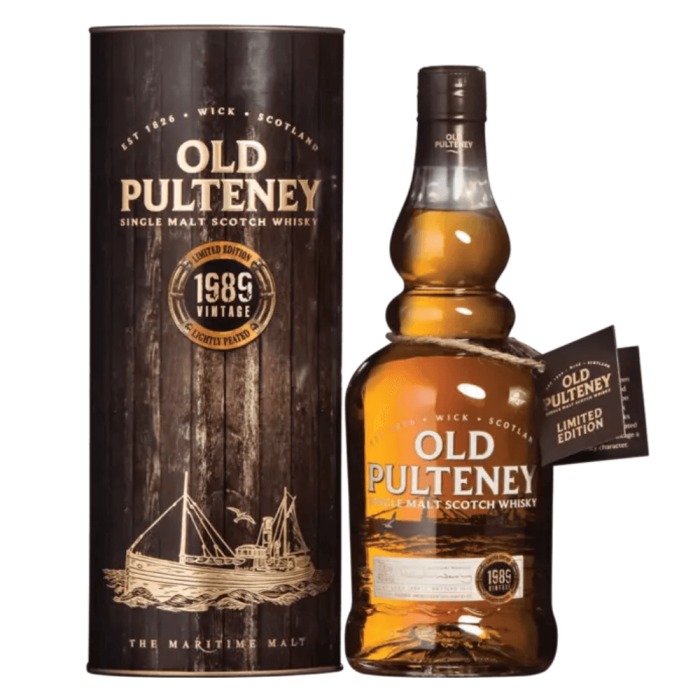 OLD PULTENEY VINTAGE 1989 LIMITED EDITION 0,7L + TUBA
