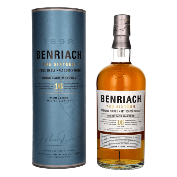 THE BENRIACH 16YO WHISKY SINGLE MALT 0,7L + OPAKOWANIE