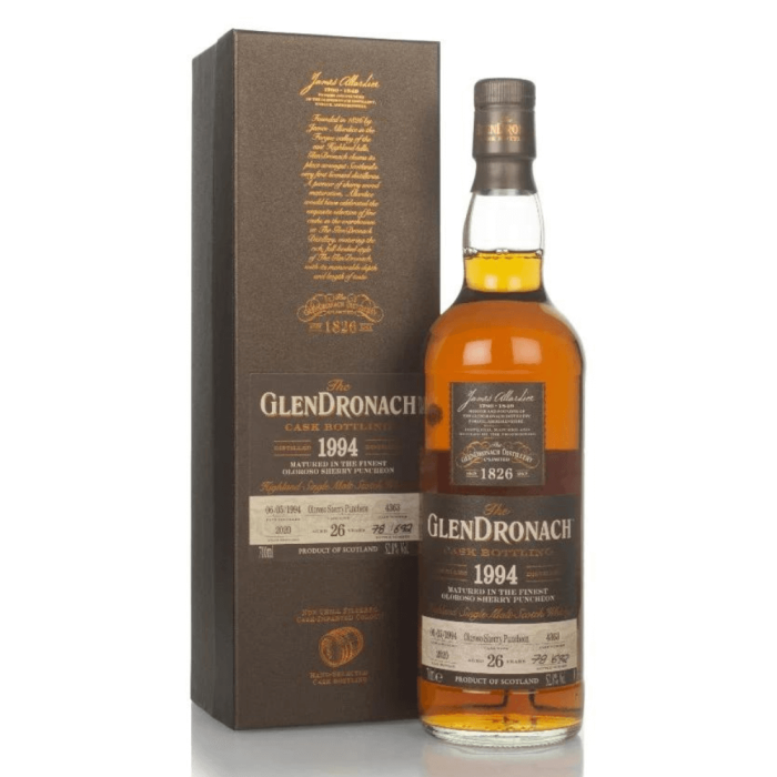 THE GLENDRONACH 26YO 1994 CASK NO.4363 BATCH 18 WHISKY SINGLE MALT 0,7L + OPAKOWANIE