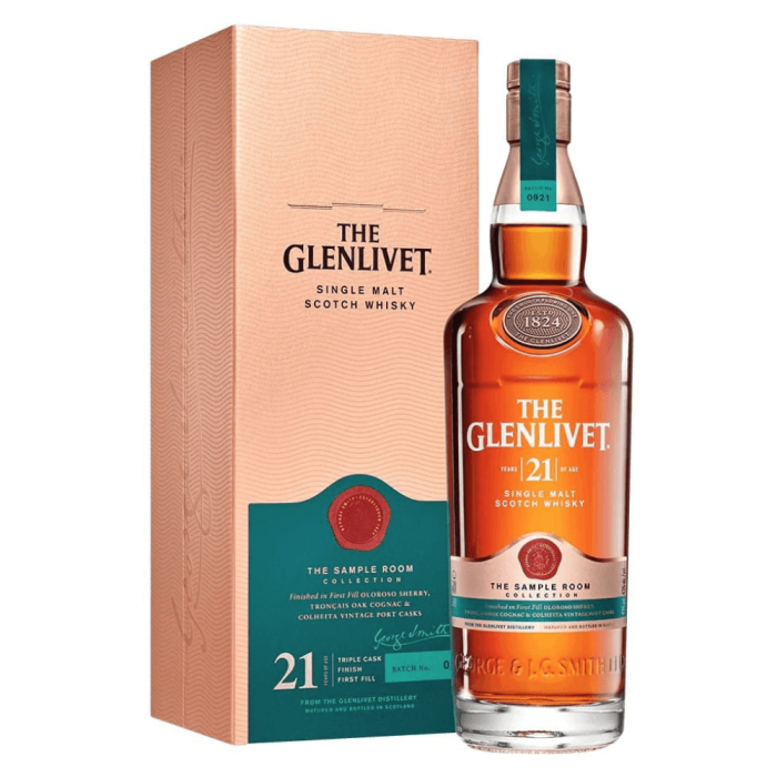 THE GLENLIVET 21YO SAMPLE ROOM COLLECTION WHISKY SINGLE MALT 0,7L + OPAKOWANIE