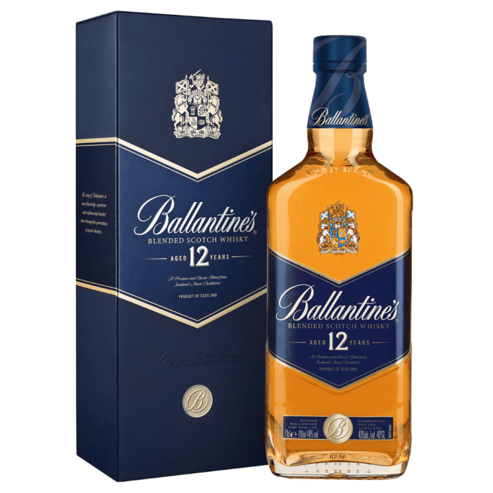 BALLANTINES 12YO BLENDED WHISKY 0,7L + KARTONIK