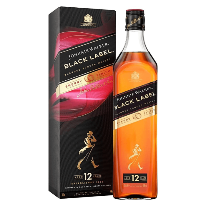 JOHNNIE WALKER BLACK LABEL 12YO SHERRY FINISH WHISKY 0,7L + KARTON