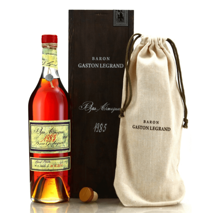 ARMAGNAC BARON GASTON LEGRAND 1985 + SKRZYNKA 0,7L
