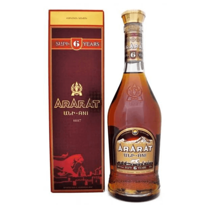 ARARAT 6YO ANI ARMENIAN BRANDY 0,7L + KARTON