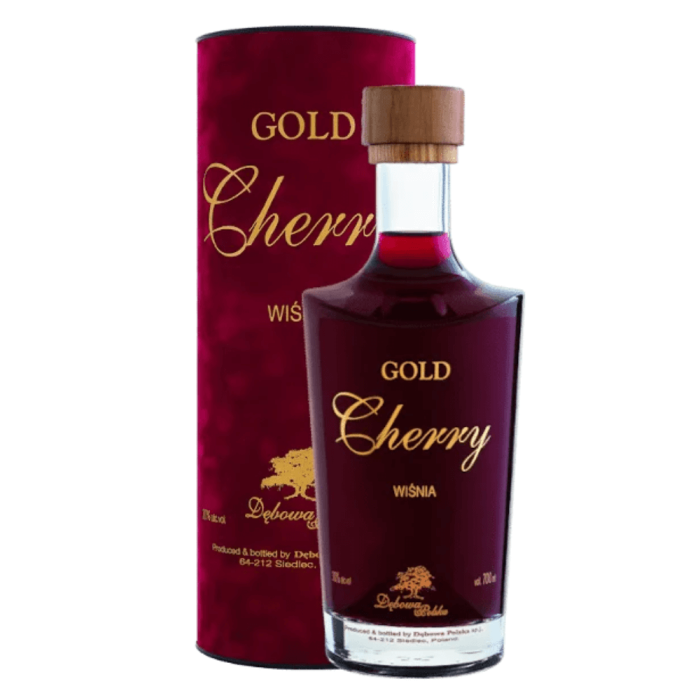 GOLD CHERRY DĘBOWA POLSKA LIKIER 0,7L + TUBA