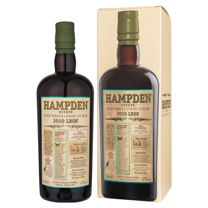 HAMPDEN ESTATE PURE SINGLE JAMAICAN RUM 2010 LROK 0,7L