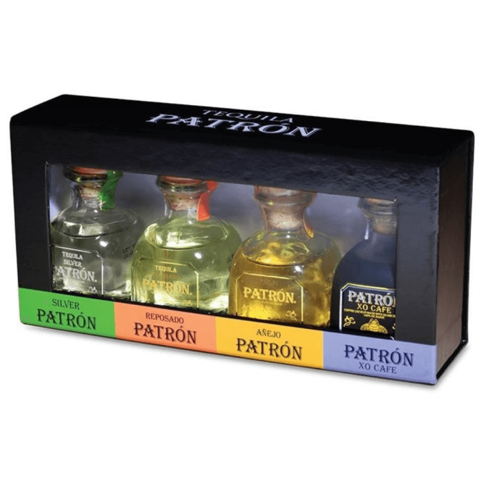 TEQUILA PATRON MINI SET 4*50ML (SILVER, ANEJO, REPOSADO, XO CAFE)