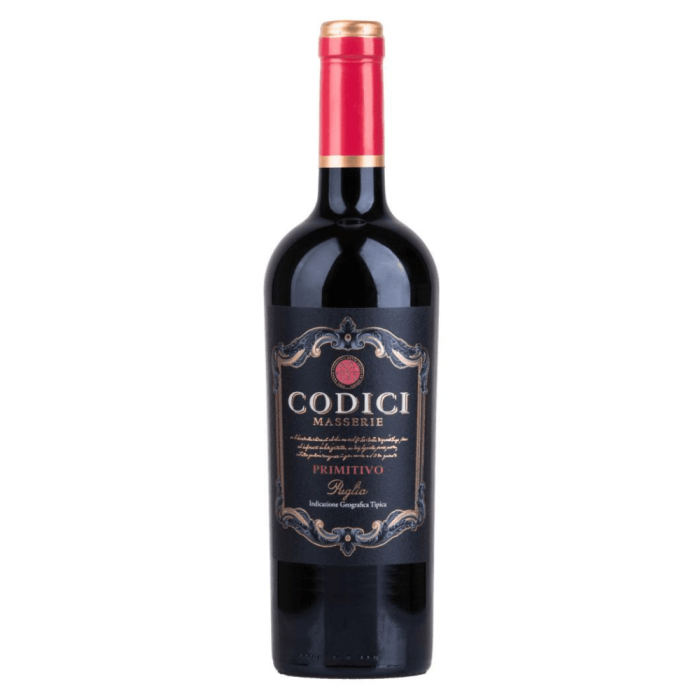 CODICI PRIMITIVO PUGLIA WINO WŁOSKIE WYTRAWNE 0,75L