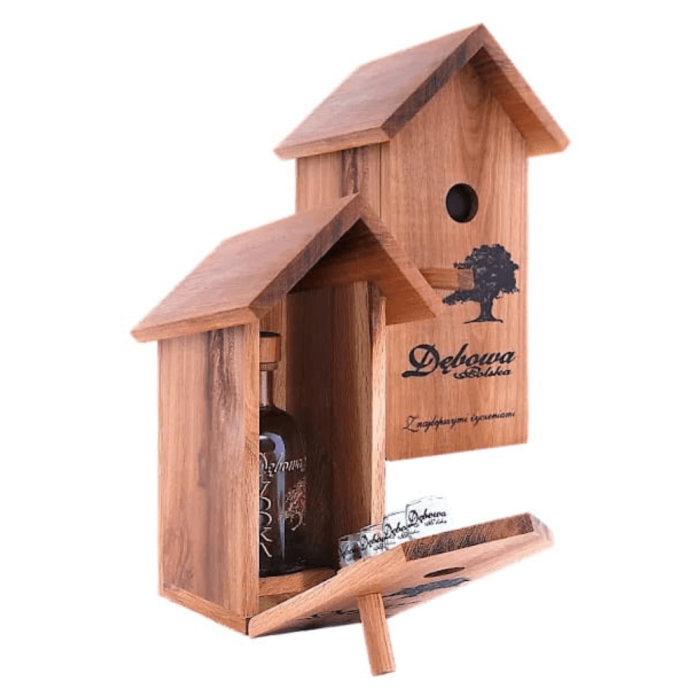 DĘBOWA POLSKA OAK VODKA 1,0L BUDKA + KIELISZKI