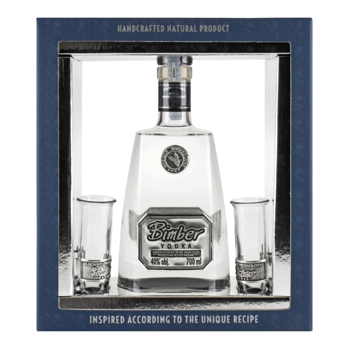 BIMBER VODKA 0,7L + 2 KIELISZKI
