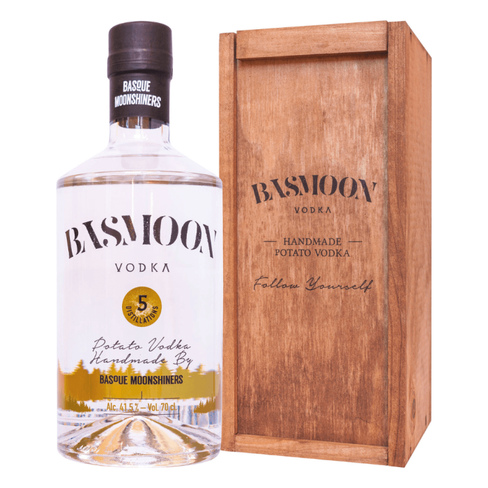 BASMOON POTATO VODKA 0,7L + DREWNIANA SKRZYNKA