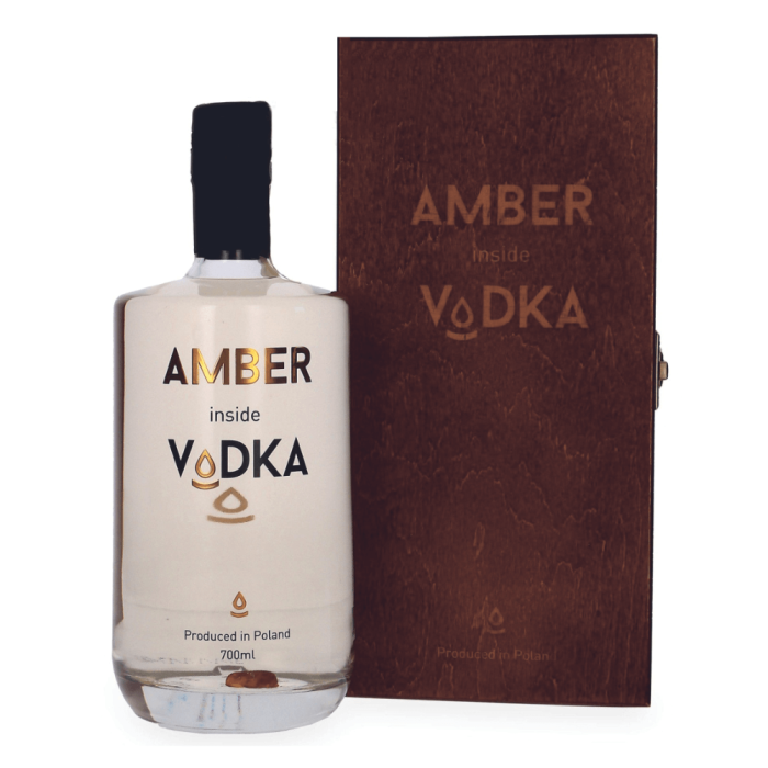 AMBER INSIDE VODKA POLSKA Z BURSZTYNEM 0,7L + SKRZYNKA