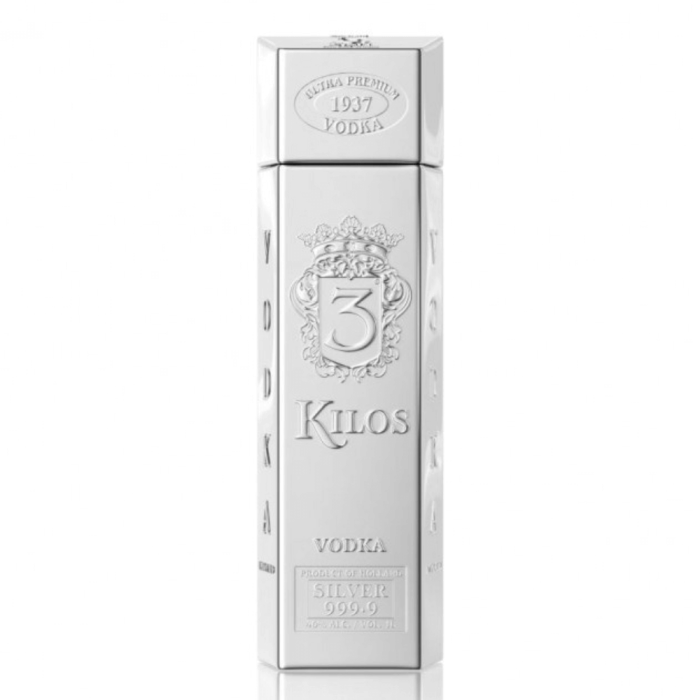 3 KILOS SILVER VODKA 1L SREBRNA SZTABKA