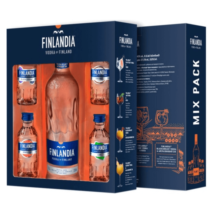FINLANDIA VODKA OF FINLAND 0,5L + 4 MINI