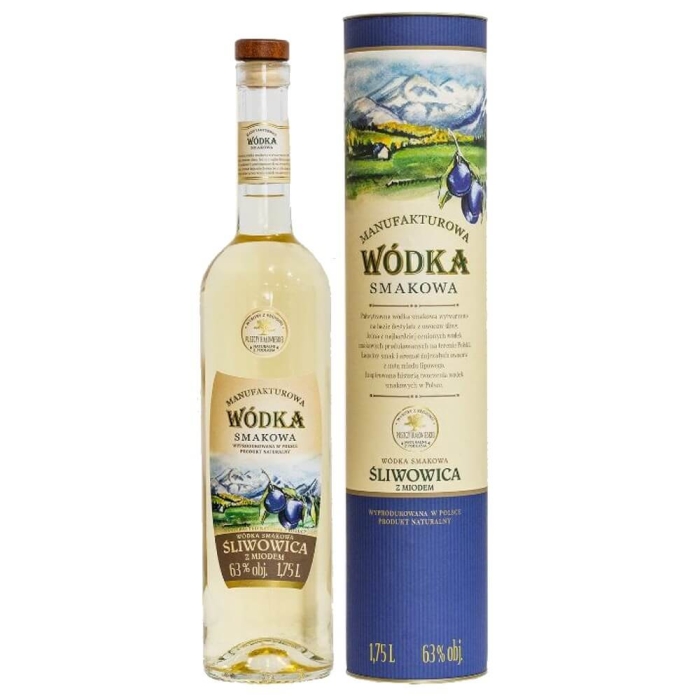 MANUFAKTUROWA WÓDKA SMAKOWA - ŚLIWOWICA 1,5L + OPAKOWANIE