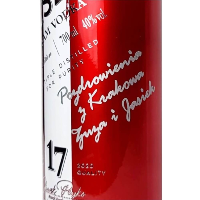 PESZKO TEAM VODKA RED EDITION ORKISZ + ZIEMNIAK 0,7L + PERSONALIZACJA
