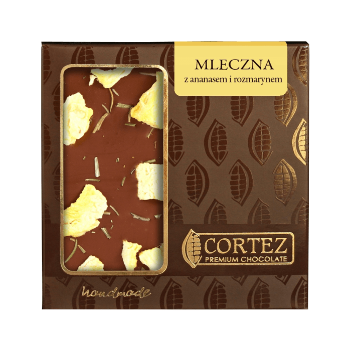 CORTEZ CZEKOLADA MLECZNA 33,6% + ANANAS I ROZMARYN 85G