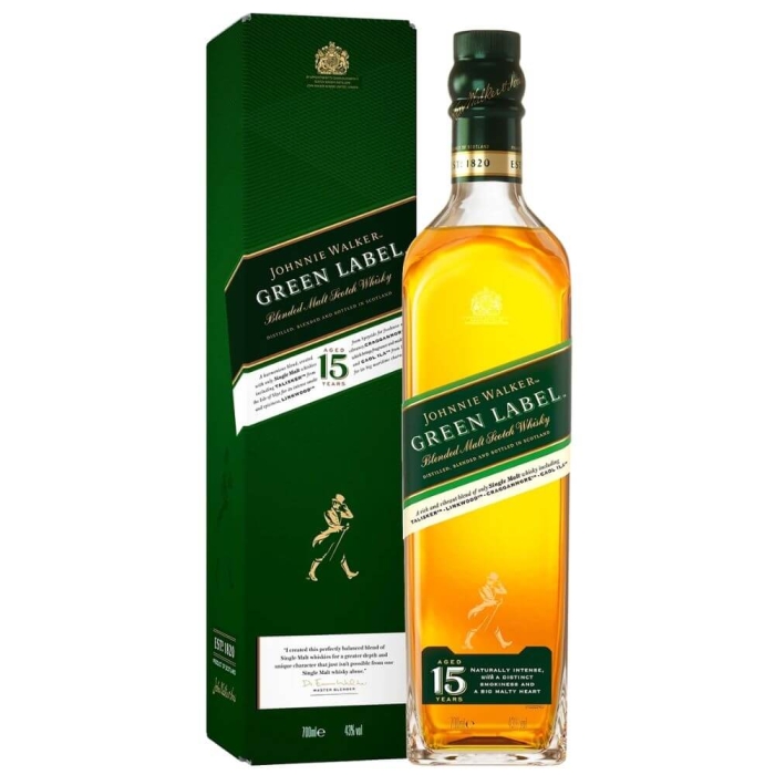 JOHNNIE WALKER GREEN LABEL WHISKY 0,7L + KARTONIK