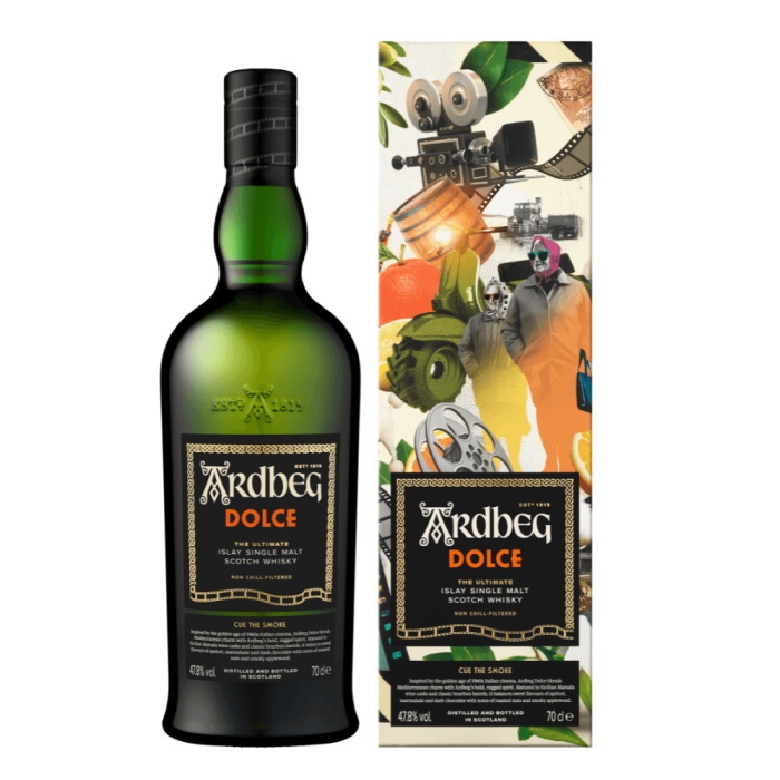 ARDBEG DOLCE WHISKY SINGLE MALT 0,7L SZKOCKA DYMNA WHISKY INSPIROWANA WŁOSKIM KINEM