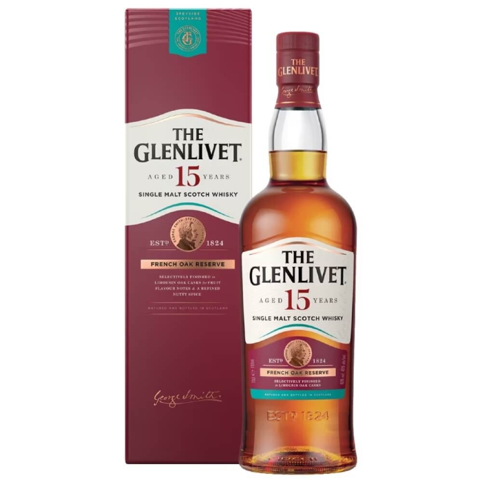 THE GLENLIVET 15YO WHISKY SINGLE MALT 0,7L + KARTON
