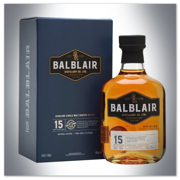 BALBLAIR 15YO WHISKY SINGLE MAT 0,7L + KARTON