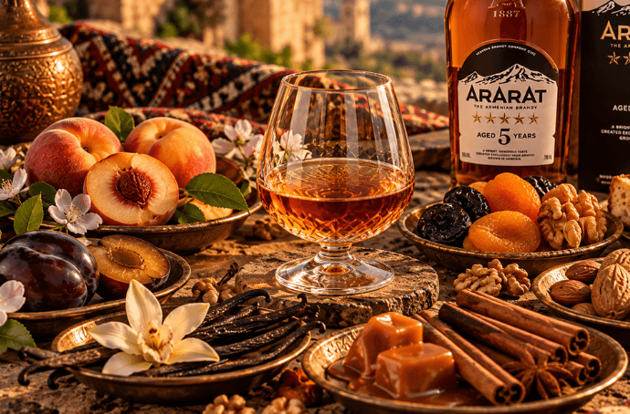 Ararat 5 Stars – brzoskwinie, śliwki, wanilia, cynamon i karmel